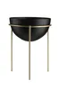 Blumenständer Metall mit Abdeckung, Loft, Gold Schwarz, Produktbild-Vorschau 2