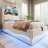 Merax Polsterbett aus Leinen 90x200cm mit LED-Beleuchtung, Produktbild-Vorschau 5