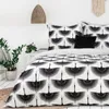 Bettwäsche Kissenbezug Bettbezug n Set 200 x 220 cm schwarz Produktbild-Vorschau 3
