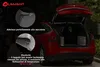 A red car with the trunk open, displaying product features. Produktbild-Vorschau