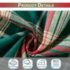 A close-up of green and red plaid fabric with icons and text indicating product features. Náhled obrázku produktu
