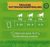 A feeding recommendation chart for cat food, showing recommended amounts based on cat weight. Produktbild-Vorschau