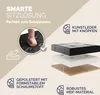 Diagram showing the layers and features of a black upholstered ottoman. Produktbild-Vorschau