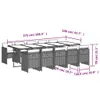 11-tlg. Garten-Essgruppe mit Kissen Schwarz Poly Rattan Produktbild-Vorschau 9