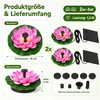 2er Set Solar Springbrunnen Schwimmender Teichbrunnen Lotus Produktbild-Vorschau 5