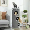 PawHut Krabpalen toren, 96 cm hoog, kattenhuis met 3 Productafbeelding-voorbeeld 2