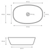 HAGO24 Waschbecken Keramik 605x380x140mm abgerundete Ecken Produktbild-Vorschau 6