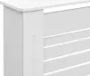 A close-up, cropped view of a white radiator cover. Náhľad obrázku produktu