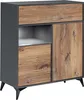 Komodee, Kommode Buffet Orvieto 3D, Eiche/Anthrazit, Breite Produktbild-Vorschau 1