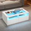Merax Couchtisch mit LED und Glasplatte, Wohnzimmertisch Produktbild-Vorschau 7