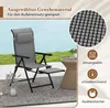 A folding garden chair with a footrest is shown outdoors with a body of water in the background. Produktbild-Vorschau