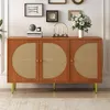 okwish Sideboard mit 3 Rattan verzierten Türen Kommode Produktbild-Vorschau 2