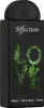 A black perfume bottle with the word "Affection" and the word "LOVE" designed with green leaves. Voir les images du produit