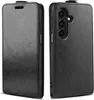 A black flip case for a smartphone is shown from two angles. Produktbild-Vorschau