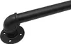 A black metal pipe fitting with a flange, mounted on a white background. Podgląd zdjęcia produktu
