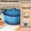 Schmortopf aus Gusseisen, 6 L, blau, grün, emailliert – für Produktbild-Vorschau 4