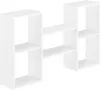 A white, modular shelving unit against a white background. Voir les images du produit