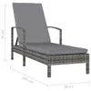 vidaXL Sonnenliege mit Armlehnen Poly Rattan Grau Produktbild-Vorschau 10