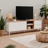 CALICOSY - Meuble TV 2 portes, 2 niches et 2 Voir les images du produit 4