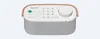 A white Sony SRS-LSR200 portable speaker with a wood-grain accent on a white background. Voir les images du produit