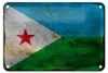 Blechschild Flagge Dschibuti 18x12cm Flag Djibouti Rost Produktbild-Vorschau 1