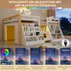 Halfhoogslaper 140x200 cm met opbergvakken, LED-verlichting Productafbeelding-voorbeeld 7