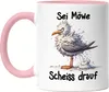 Sei eine Möwe Scheiss drauf Böse Möwe Tasse Rosa - Scheiß Produktbild-Vorschau 1