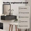 vidaXL Toaletka ze schowkiem czarna 60 x 40 x 70 cm Podgląd zdjęcia produktu 4