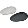 Two oval-shaped trays, one gray and one white, are shown against a white background. Produktbild-Vorschau