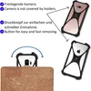 A collage of images showing a phone case with different phones and a cork texture. Produktbild-Vorschau