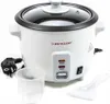 A white electric rice cooker with a glass lid, control panel, power cord, measuring cup, and rice paddle, set against a white background. Produktbild-Vorschau