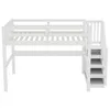 A white loft bed with stairs is shown against a white background. Anteprima dell’immagine prodotto