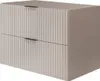 A beige matte cabinet with ribbed doors and brown handles. Produktbild-Vorschau