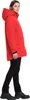 A woman wearing a red parka and black pants, shown from the side. Produktbild-Vorschau