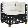 Garten-Ecksofa mit Kissen Schwarz Poly Rattan Produktbild-Vorschau 1