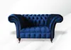 Chesterfield Sessel Textil Stoff Blau Kreative Möbel Neu Produktbild-Vorschau 1