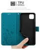 A teal flip phone case is shown open, with the phone holder part peeled back to reveal the black TPU shell. Text overlays describe the product's features. Náhled obrázku produktu