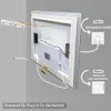 Diagram showing two options for powering a mirror: plugging into an outlet or hardwiring it. Náhľad obrázku produktu