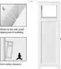Instructions for attaching a cabinet to the wall to prevent tipping, with an illustration of a child near a falling cabinet. Produktbild-Vorschau