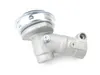 A close-up studio shot of a metal gearbox head for a string trimmer, isolated on a white background. Produktbild-Vorschau