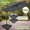 tillvex® Alu Parasol Rectangulaire Ø 330 cm Anthracite + Voir les images du produit 3