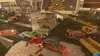 A miniature construction scene with toy vehicles and a crane. Produktbild-Vorschau