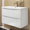 AICA Badmöbel-Set 80cm HALMON hochglanz Weiß Produktbild-Vorschau 1