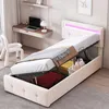 Lit rembourré pour enfant Zubaliya - 90 x 200 cm - Beige - Voir les images du produit 1