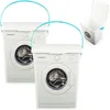 Two white storage boxes with turquoise handles, designed to resemble washing machines, are shown against a white background. A third, open box is visible in the upper right corner. Produktbild-Vorschau