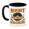 Nicht Quatschen. Machen! Kaffeebecher in schwarz für Produktbild-Vorschau 2