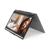 A laptop is shown open, displaying a video call with two people. The laptop is angled to show its side profile. Produktbild-Vorschau