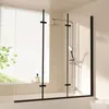 EMKE Sprchový kout 130 x 140 cm Matný černý rám Vanová Náhled obrázku produktu 11