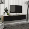 Meuble TV 'Toivakka' 135x31x25cm chêne / noir Voir les images du produit 1