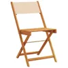 Gartenstühle 8 Stk. Klappbar Beige Stoff und Massivholz Produktbild-Vorschau 3